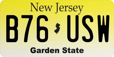 NJ license plate B76USW