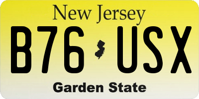 NJ license plate B76USX