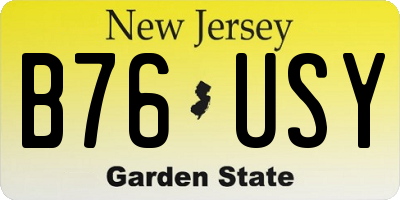 NJ license plate B76USY