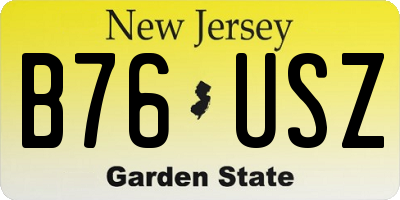 NJ license plate B76USZ