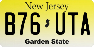 NJ license plate B76UTA