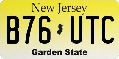 NJ license plate B76UTC