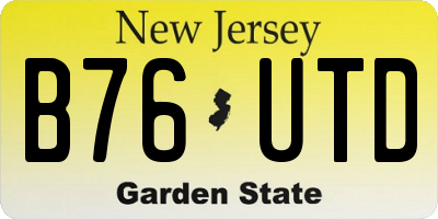 NJ license plate B76UTD