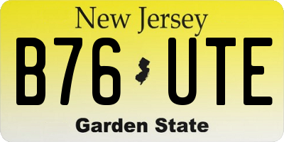 NJ license plate B76UTE