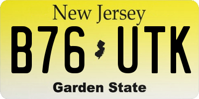 NJ license plate B76UTK