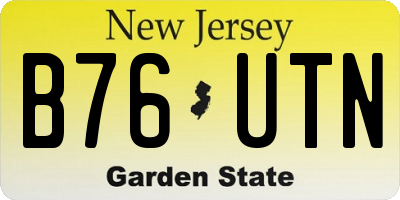 NJ license plate B76UTN
