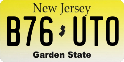 NJ license plate B76UTO