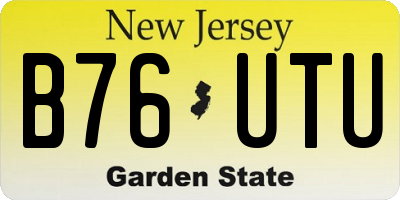 NJ license plate B76UTU
