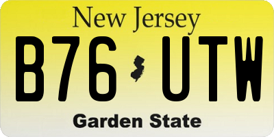 NJ license plate B76UTW