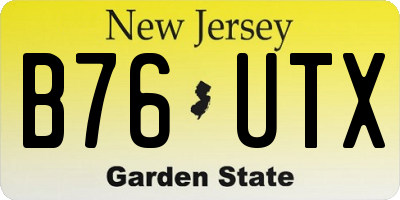 NJ license plate B76UTX