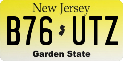 NJ license plate B76UTZ