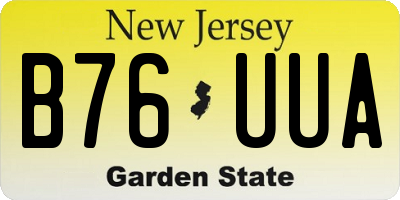 NJ license plate B76UUA