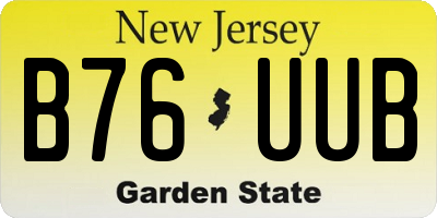 NJ license plate B76UUB