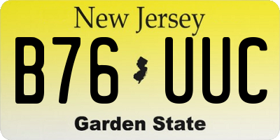 NJ license plate B76UUC