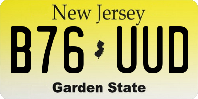 NJ license plate B76UUD