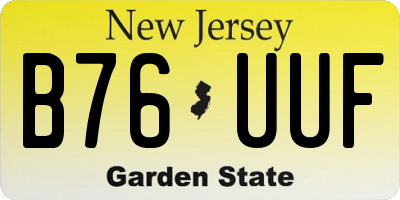 NJ license plate B76UUF