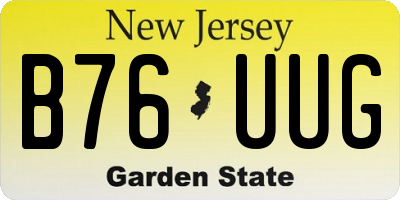 NJ license plate B76UUG