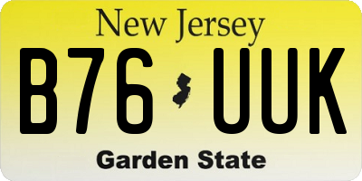 NJ license plate B76UUK