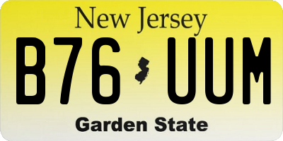 NJ license plate B76UUM