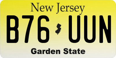 NJ license plate B76UUN