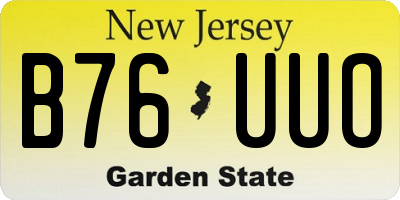 NJ license plate B76UUO