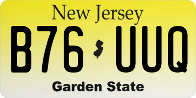 NJ license plate B76UUQ