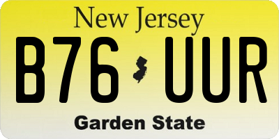 NJ license plate B76UUR