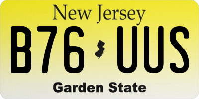 NJ license plate B76UUS