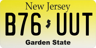 NJ license plate B76UUT