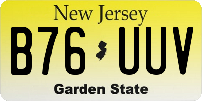 NJ license plate B76UUV