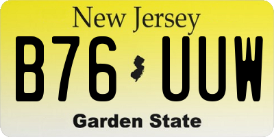 NJ license plate B76UUW