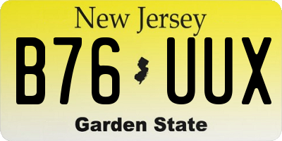 NJ license plate B76UUX
