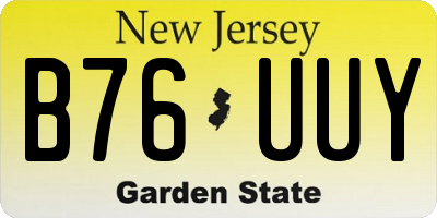 NJ license plate B76UUY