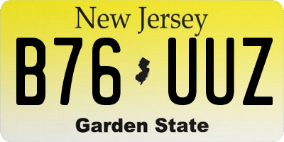 NJ license plate B76UUZ