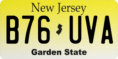 NJ license plate B76UVA
