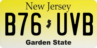 NJ license plate B76UVB