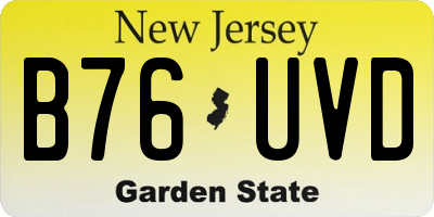 NJ license plate B76UVD