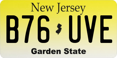 NJ license plate B76UVE