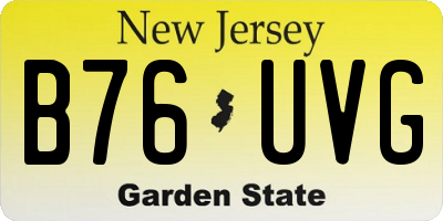 NJ license plate B76UVG