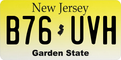 NJ license plate B76UVH