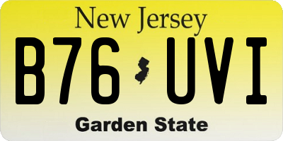 NJ license plate B76UVI