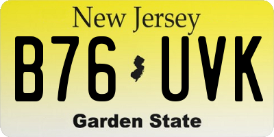NJ license plate B76UVK