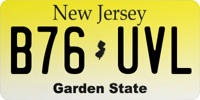NJ license plate B76UVL