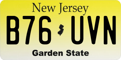 NJ license plate B76UVN