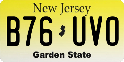 NJ license plate B76UVO