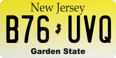 NJ license plate B76UVQ
