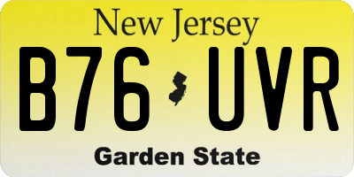 NJ license plate B76UVR