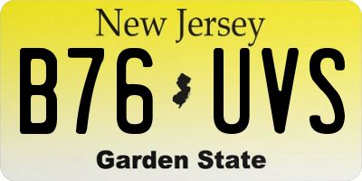 NJ license plate B76UVS