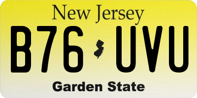 NJ license plate B76UVU
