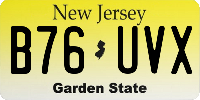 NJ license plate B76UVX